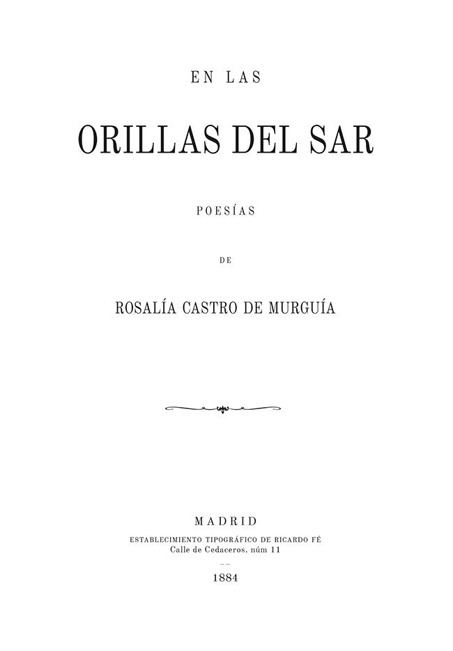 A LAS ORILLAS DEL SAR, de CASTRO DE MURGUIA, ROSALIA | portada del libro