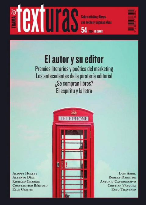 TEXTURAS 54. EL AUTOR Y SU EDITOR, de VARIOS AUTORES | portada del libro