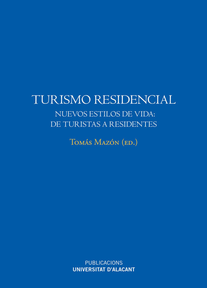 Turismo residencial, de Mazón Martínez | portada del libro