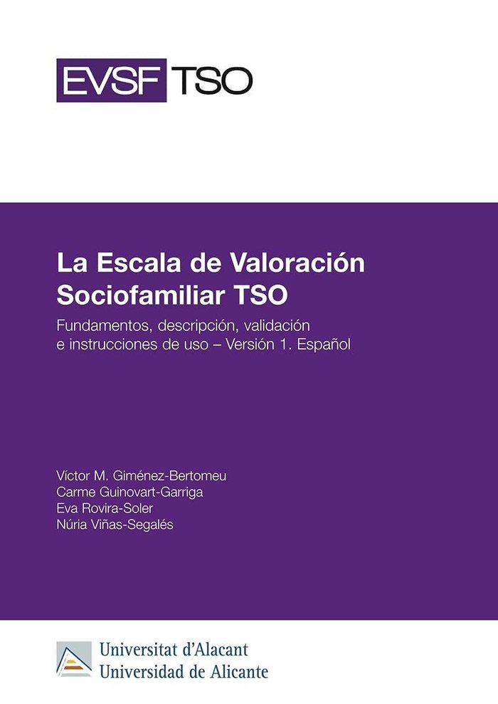 LA ESCALA DE VALORACION SOCIOFAMILIAR TSO, de GIMENEZ BERTOMEU, VICTOR MANUEL | portada del libro