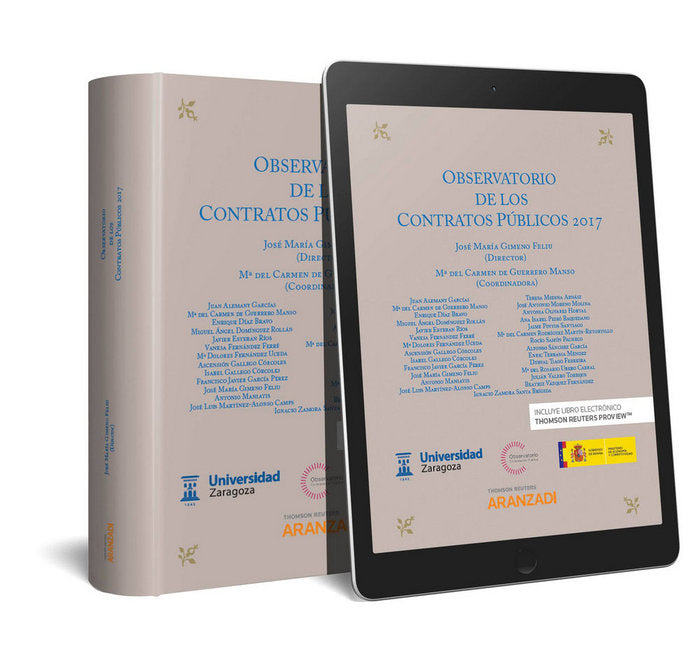 Observatorio de los contratos públicos 2017 (Papel + e-book), de de Guerrero Manso, Mª del Carmen | portada del libro