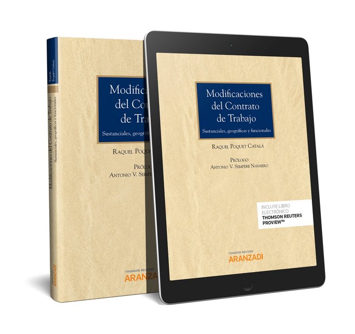 Modificaciones del contrato de trabajo (Papel + e-book), de Poquet Catalá, Raquel | portada del libro