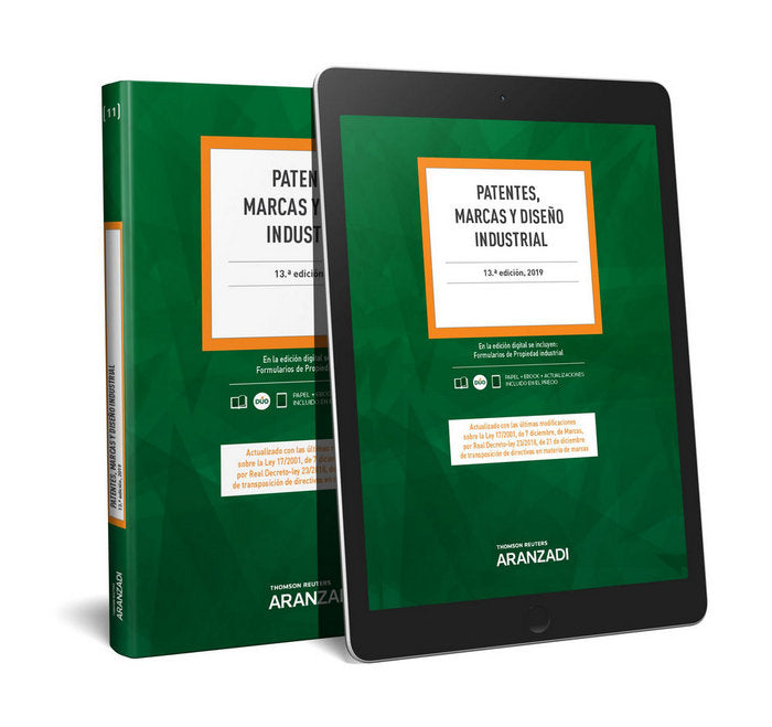 Patentes, Marcas y Diseño Industrial (Papel + e-book), de Editorial Aranzadi, Redacción | portada del libro