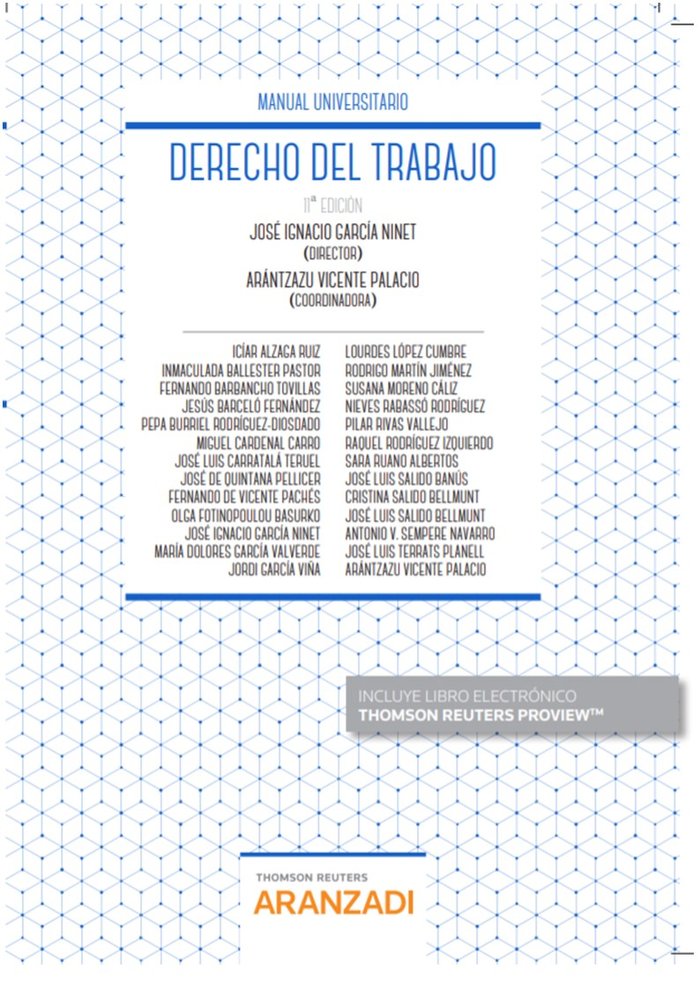 Derecho del Trabajo (Papel + e-book), de García Ninet, Ignacio | portada del libro