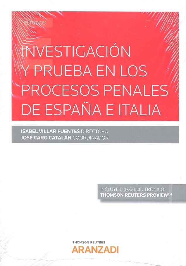 Investigación y Prueba en los Procesos Penales de España e Italia (Papel + e-book), de Caro Catalán, José | portada del libro