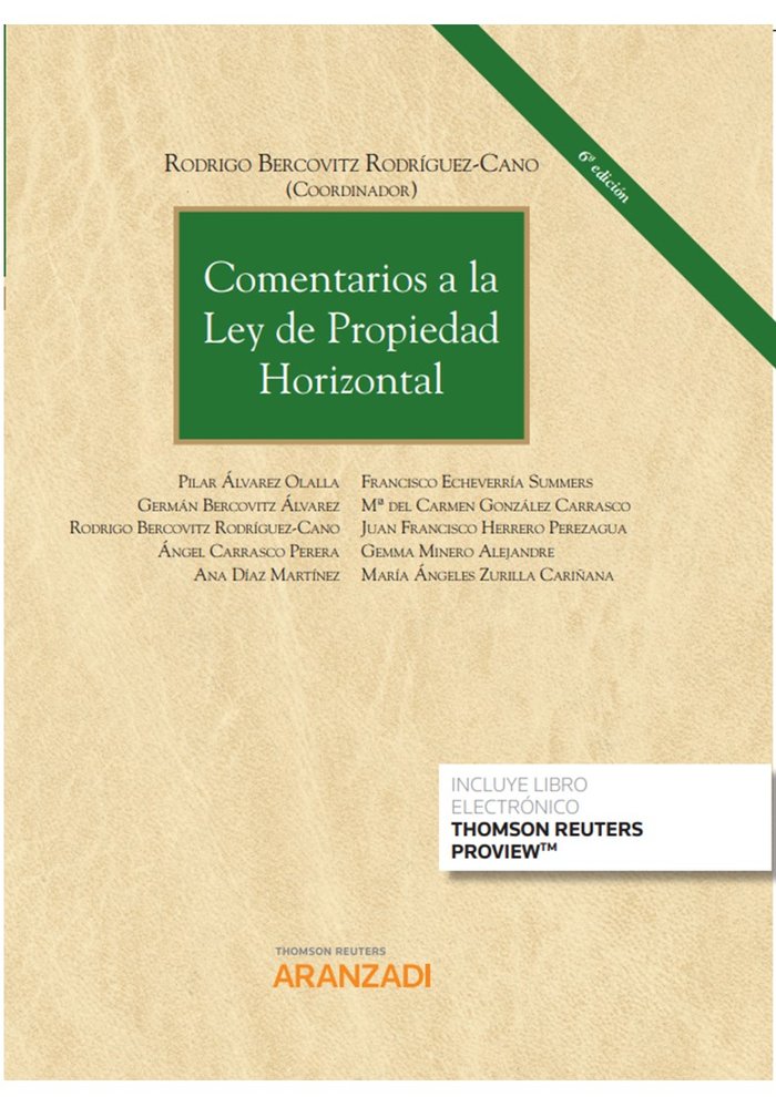 Comentarios a la Ley de Propiedad Horizontal (Papel + e-book), de Alvarez Olalla, Pilar | portada del libro