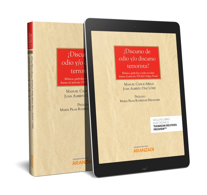 ¿Discurso de odio y/o discurso terrorista? (Papel + e-book), de Cancio Meliá, Manuel | portada del libro