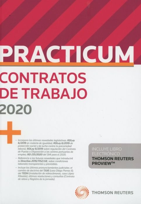 Practicum contratos de trabajo (Papel + e-book), de Thomson Reuters, Aranzadi | portada del libro