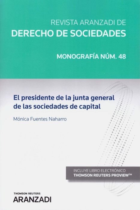 El presidente de la junta general de las sociedades de capital (Papel + e-book), de Fuentes Naharro | portada del libro