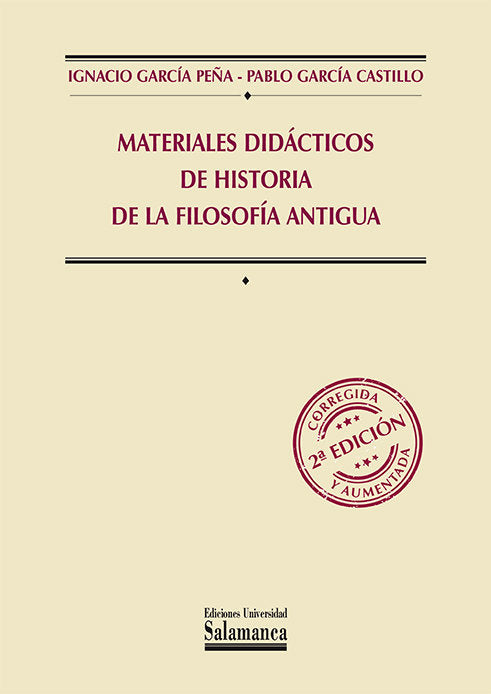 MATERIALES DIDACTICOS DE HISTORIA DE LA FILOSOFIA ANTIGUA, de GARCIA PEÑA | portada del libro