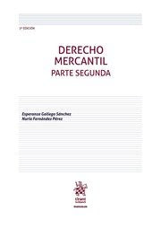 Derecho Mercantil.Parte Segunda 3ª Edición, de Gallego Sánchez | portada del libro