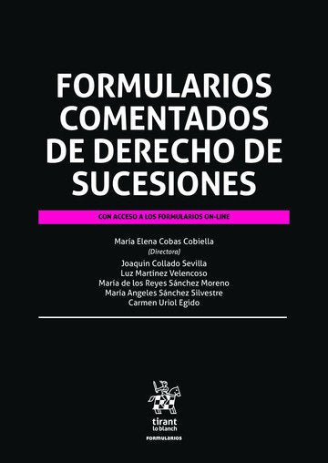 Formularios comentados de derecho de sucesiones, de Cobas Cobiella | portada del libro