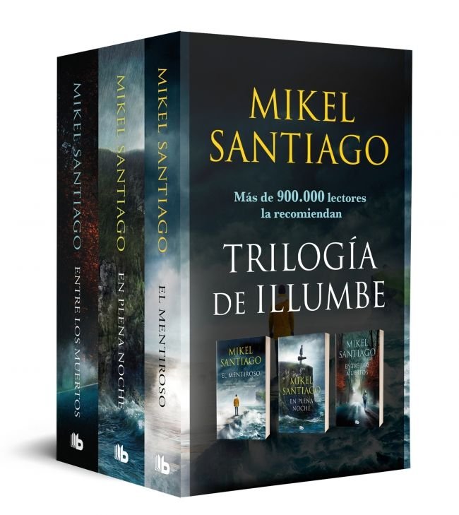 TRILOGIA ILLUMBE PACK EL MENTIROSO EN PLENA NOCHE ENTRE LOS, de MIKEL SANTIAGO | portada del libro