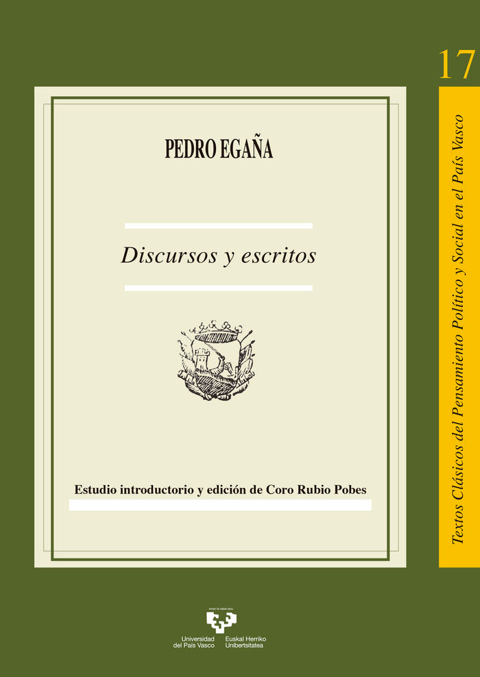 Discursos y escritos, de Egaña Diaz de Carpio, Pedro | portada del libro
