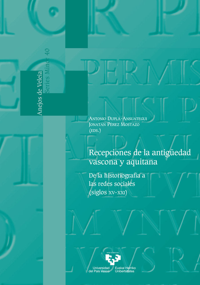 RECEPCIONES DE LA ANTIGUEDAD VASCONA Y AQUITANA | portada del libro