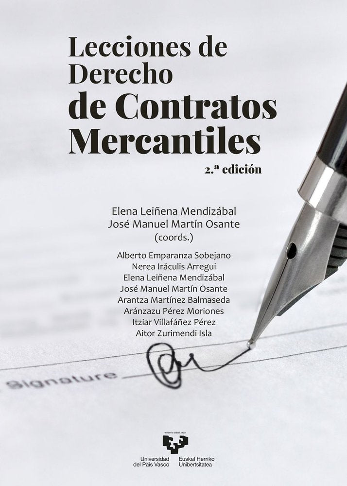 LECCIONES DE DERECHO DE CONTRATOS MERCANTILES, de LEIÑENA MENDIZABAL, ELENA | portada del libro