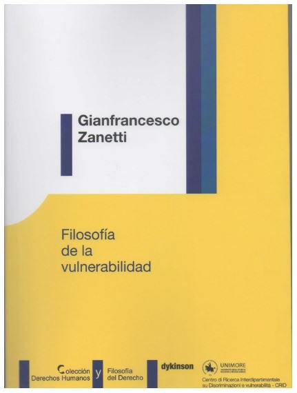 Filosofía de la vulnerabilidad, de Zanetti, Gianfrancesco | portada del libro