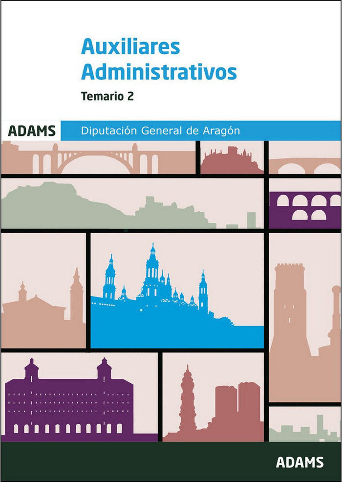 Temario 2 Auxiliares Administrativos Diputación General de Aragón, de Varios autores | portada del libro