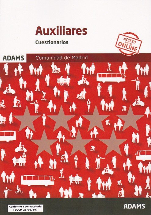 Cuestionarios Auxiliares Administrativos de la Comunidad de Madrid, de Varios autores | portada del libro