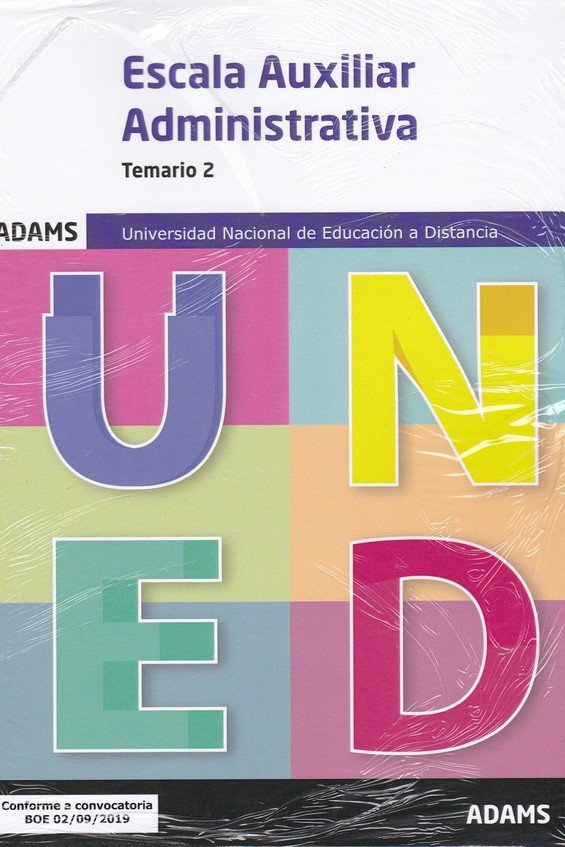 Temario 2 Auxiliares Administrativos Universidad Nacional de Educación a Distancia (UNED), de Varios autores | portada del li
