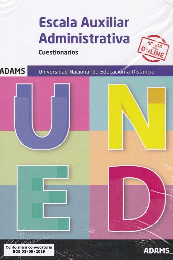 Cuestionarios Escala Auxiliar Administrativa Universidad Nacional de Educación a Distancia (UNED), de Varios autores | portad