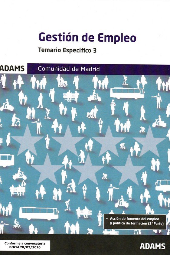 Temario 3 Gestión de Empleo Comunidad de Madrid, de Varios autores | portada del libro