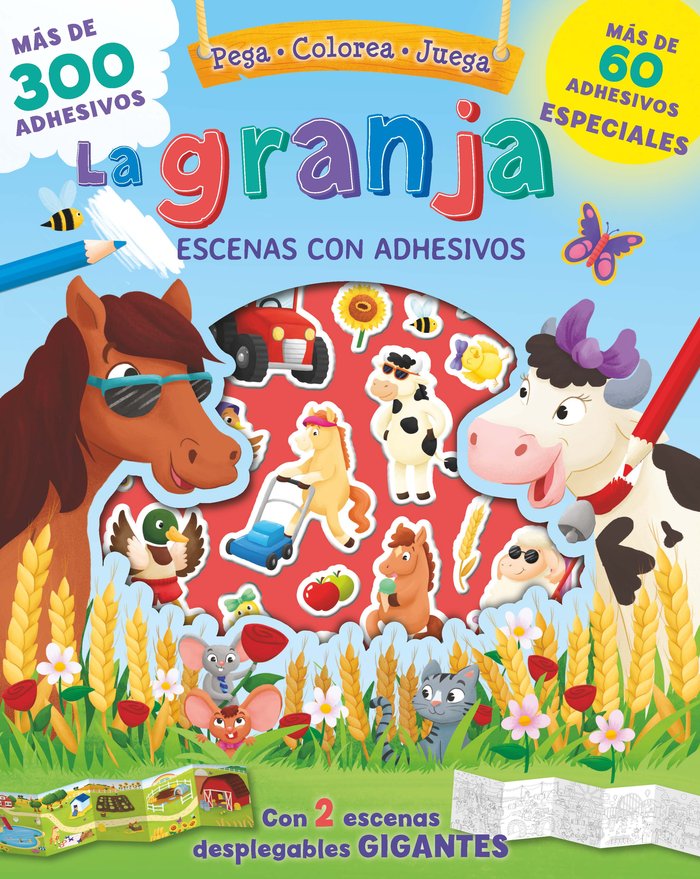 JUEGO ESCENAS CON ADHESIVOS LA GRANJA, de AA.VV. | portada del libro