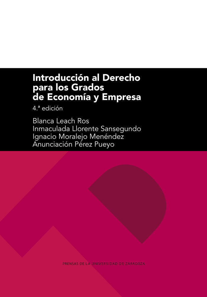 INTRODUCCION AL DERECHO PARA LOS GRADOS DE ECONOMIA Y EMPRES, de LEACH ROS | portada del libro