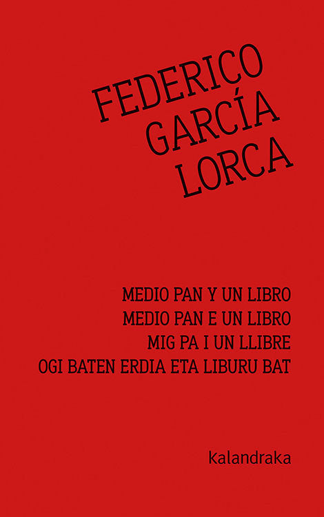 Medio pan y un libro, de García Lorca, Federico | portada del libro