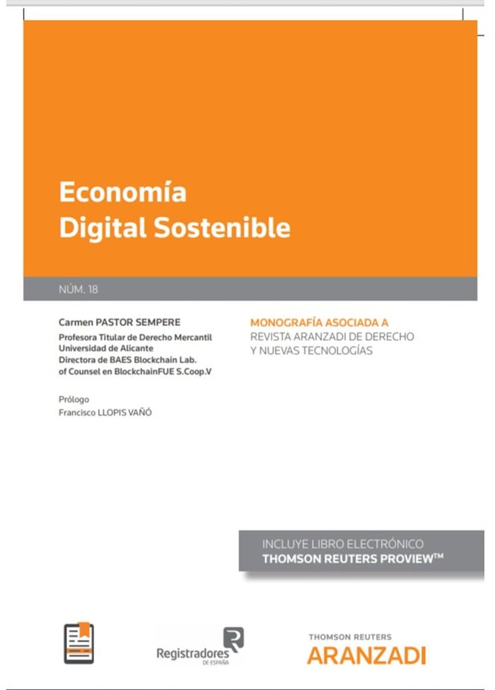 Economía Digital Sostenible (Papel + e-book), de Pastor Sempere, Carmen | portada del libro