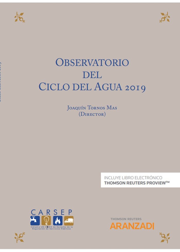 Observatorio del ciclo del agua 2019 (Papel + e-book), de Tornos Mas, Joaquín | portada del libro