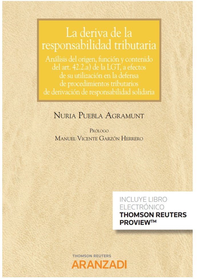 La deriva de la responsabilidad tributaria (Cuaderno JT 3-2020) (Papel + e-book), de Puebla Agramunt, Nuria | portada del lib