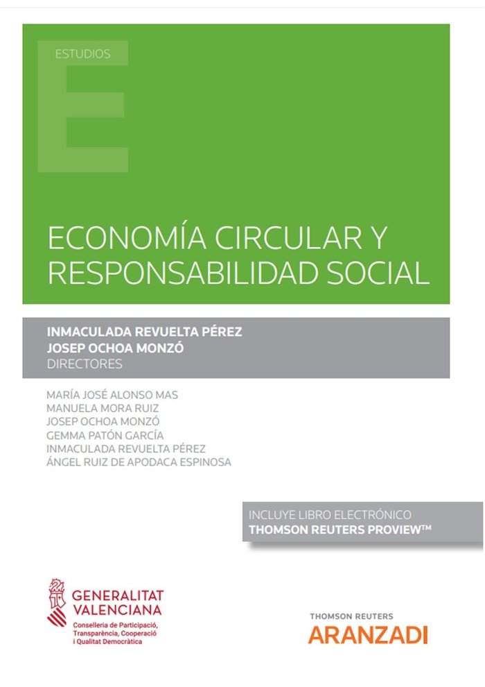 ECONOMIA CIRCULAR Y RESPONSABILIDAD SOCIAL, de INMACULADA REVUELTA PEREZ DIRECTOR | portada del libro