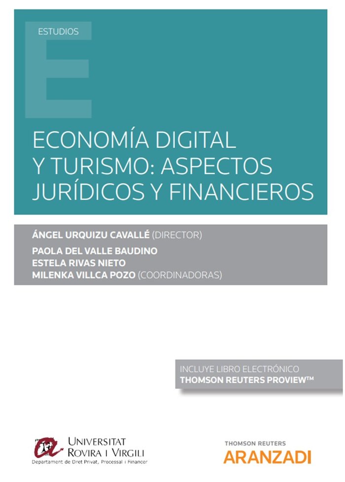 Economía digital y turismo: aspectos jurídicos y financieros (Papel + e-book), de de Valle Baudino, Paola | portada del libro