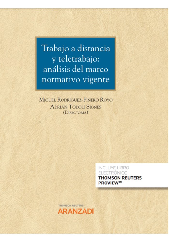 TRABAJO A DISTANCIA Y TELETRABAJO | portada del libro