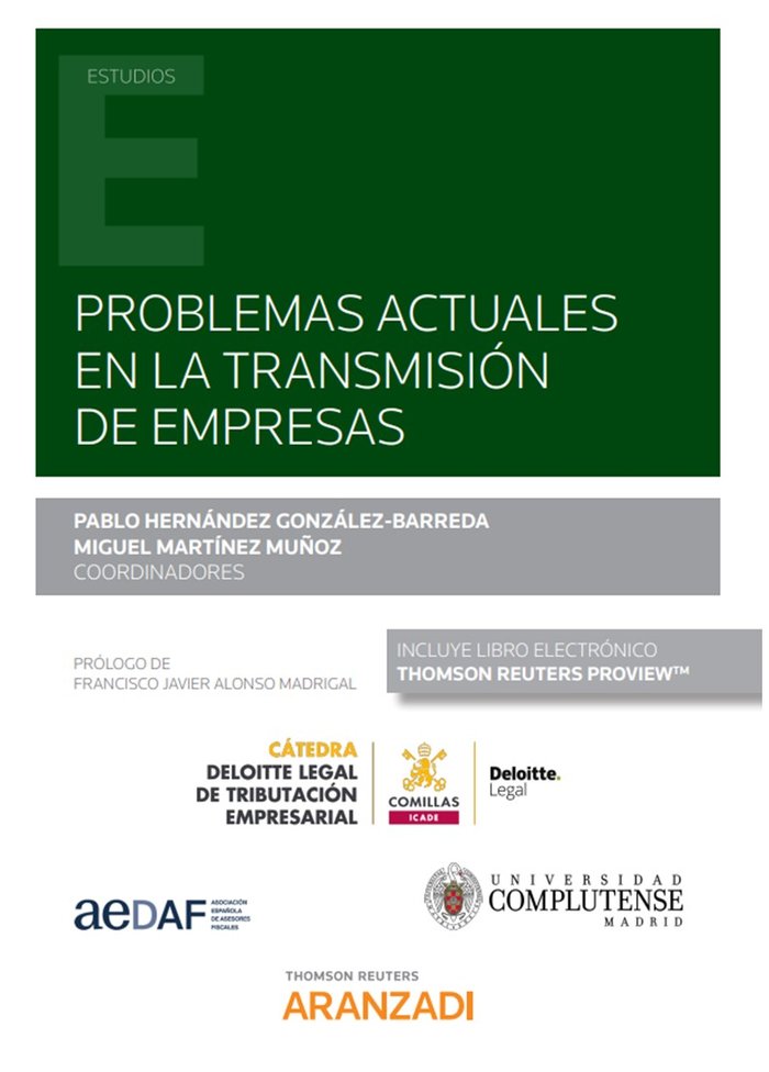 Problemas actuales en la transmisión de empresas (Papel + e-book), de Hernández González-Barreda, Pablo | portada del libro
