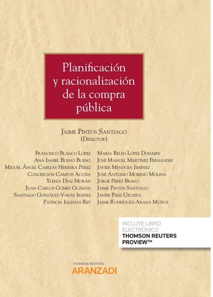 Planificación y racionalización de la compra pública (Papel + e-book), de Pintos Santiago, Jaime | portada del libro