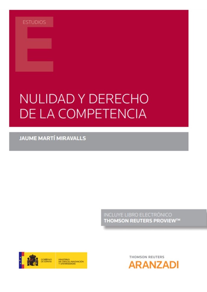 Nulidad y derecho de la competencia | portada del libro
