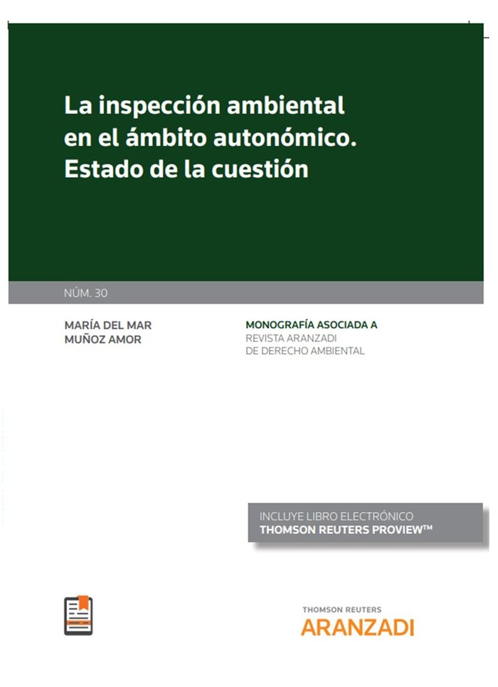Inspeccion ambiental en ambito autonomico:estado cuestio, de MARIA MAR MUÑOZ AMOR | portada del libro