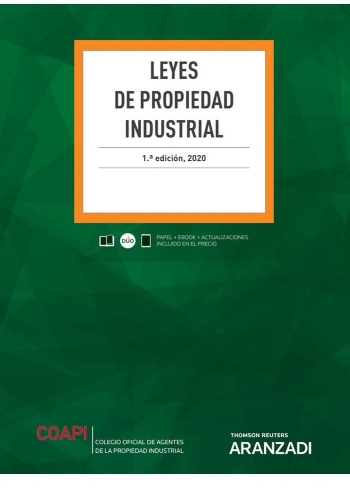 Leyes de Propiedad Industrial (Papel + e-book), de Thomson Reuters, Aranzadi | portada del libro