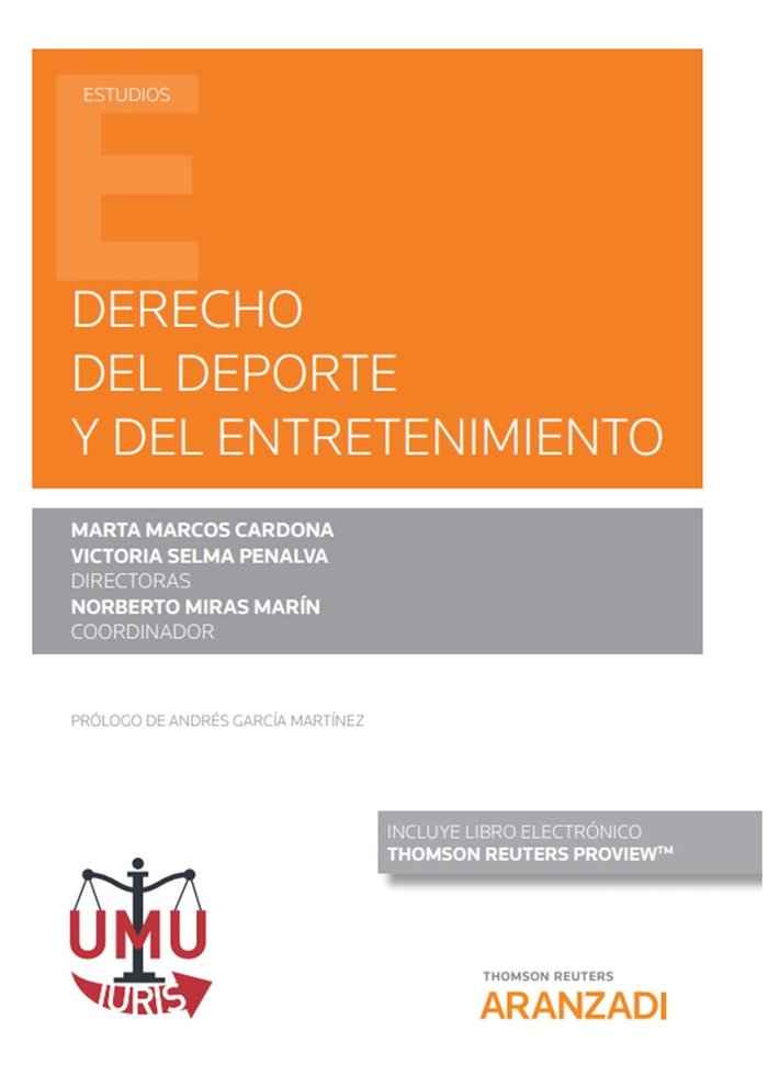 Derecho del deporte y del entretenimiento (Papel + e-book), de Marcos Cardona, Marta | portada del libro