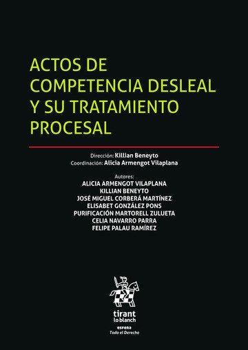 ACTOS DE COMPETENCIA DESLEAL Y SU TRATAMIENMTO PROCESAL | portada del libro