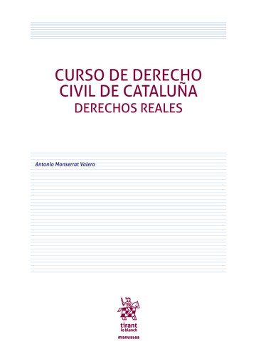 Curso de Derecho Civil de Cataluña Derechos Reales, de Monserrat Valero | portada del libro