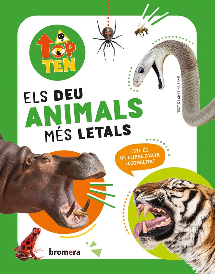 TOP TEN ELS DEU ANIMALS MES LETALS, de CRISTINA BANFI | portada del libro