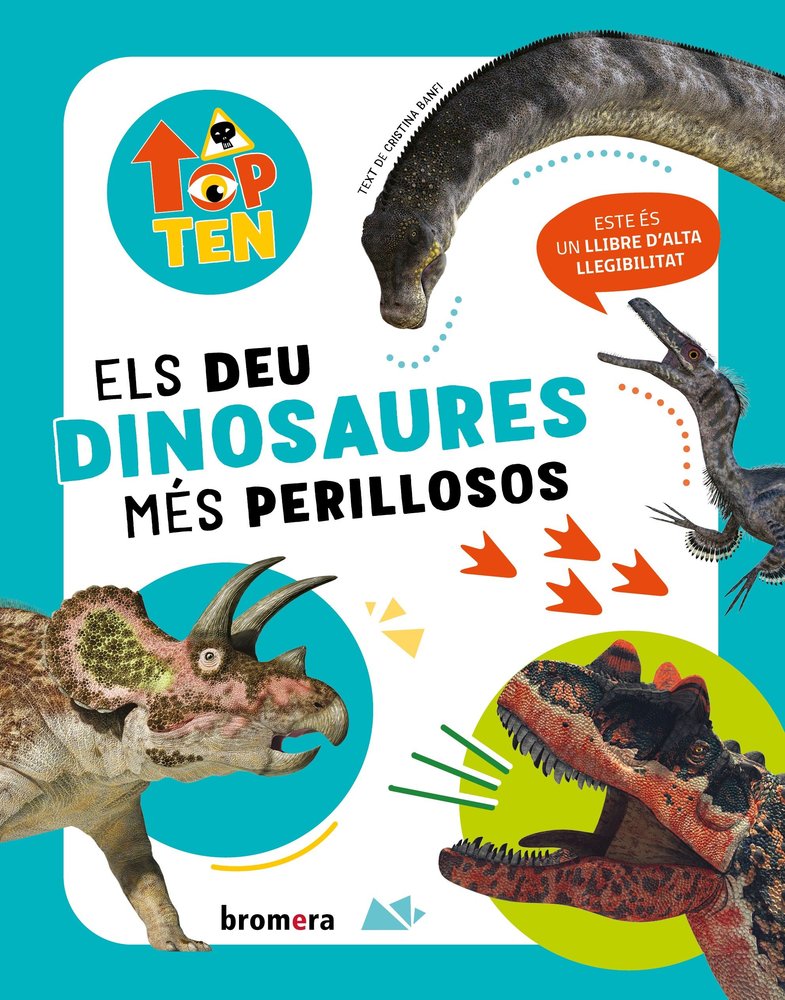 TOP TEN ELS DEU DINOSAURES MES PERILLOSOS, de CRISTINA BANFI | portada del libro