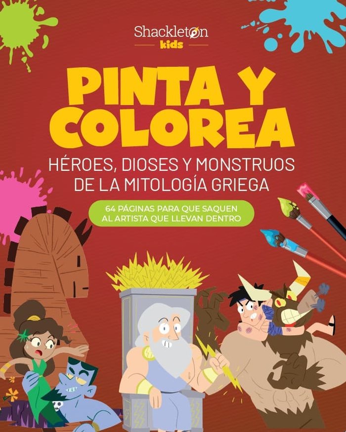 PINTA Y COLOREA HEROES, DIOSES Y MONSTRUOS DE LA MITOLOGIA G, de WUJI HOUSE | portada del libro
