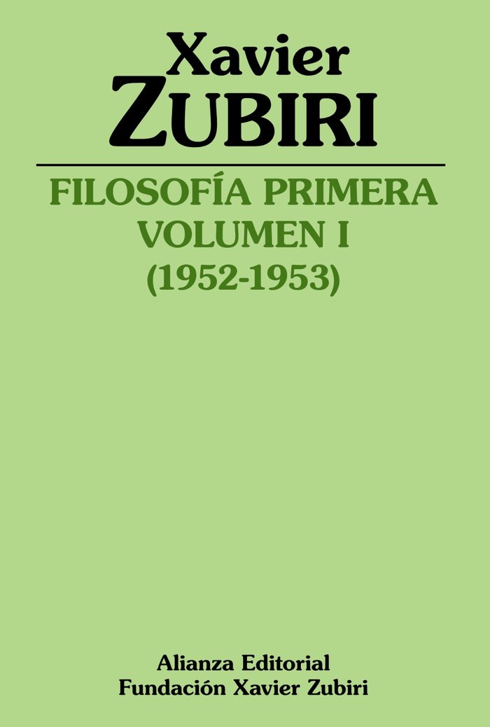 Filosofía primera (1952-1953), de Zubiri, Xavier | portada del libro