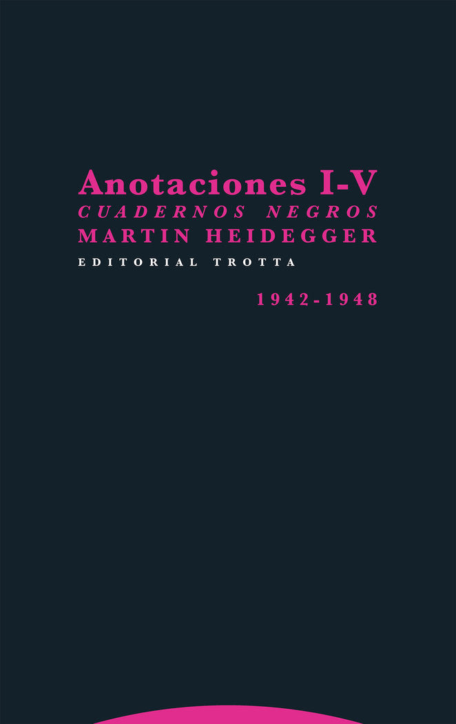 ANOTACIONES I-V, de HEIDEGGER | portada del libro