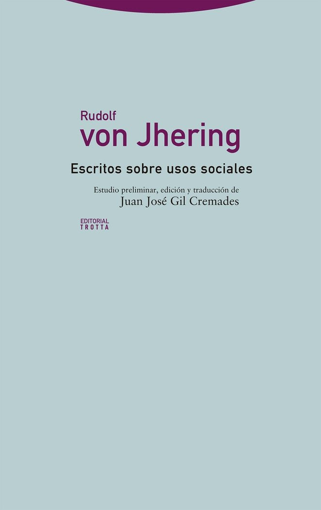ESCRITOS SOBRE USOS SOCIALES, de VON JHERING | portada del libro