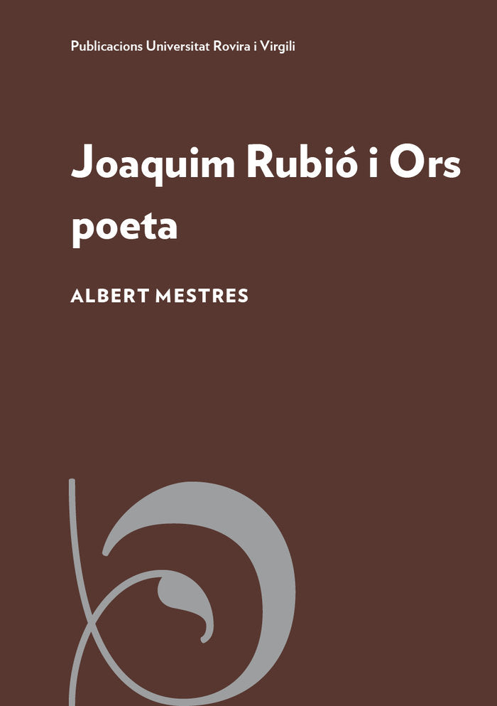 JOAQUIM RUBIO I ORS POETA, de MESTRES I EMILIO, ALBERT | portada del libro